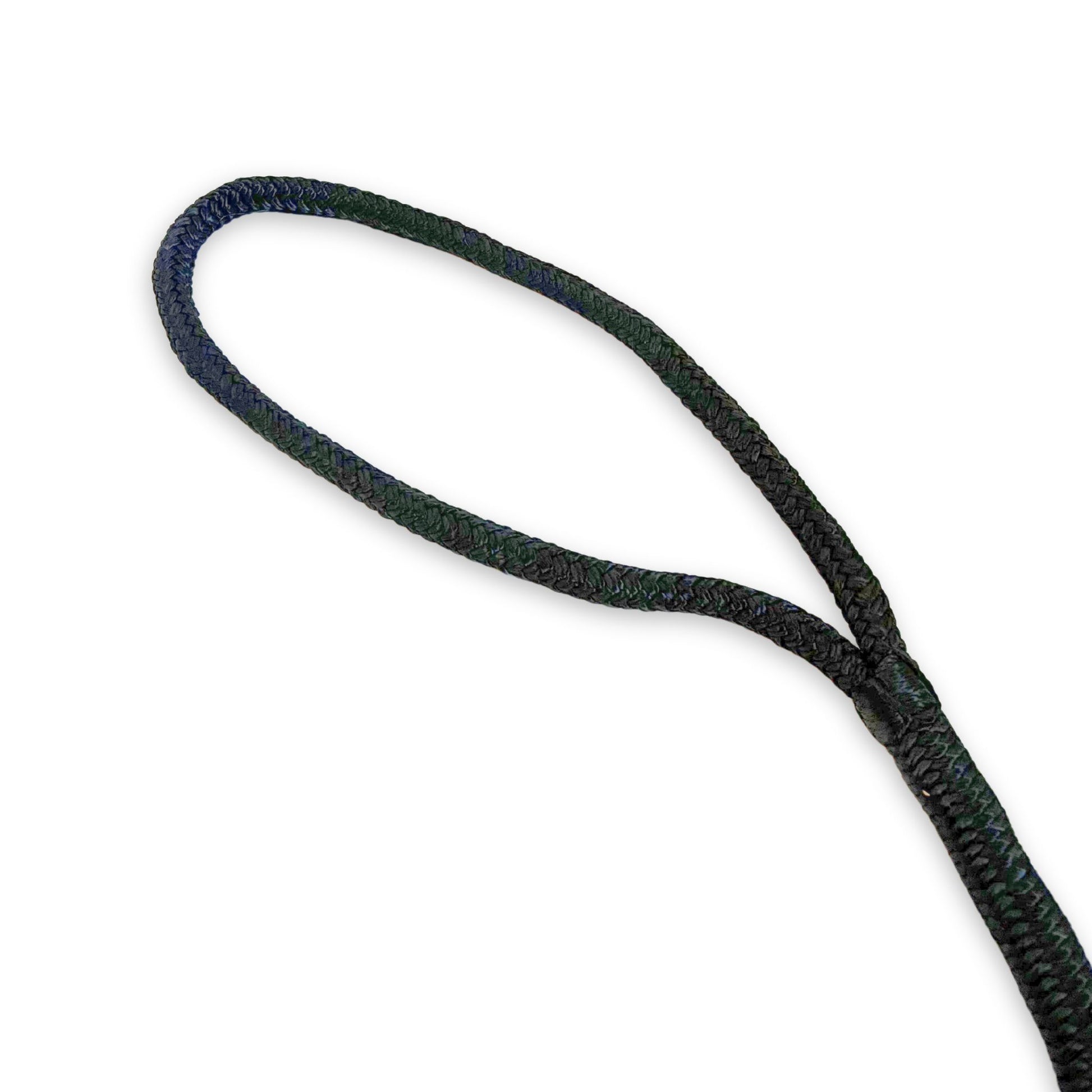 The looped eyelet end of a nylon dock line.