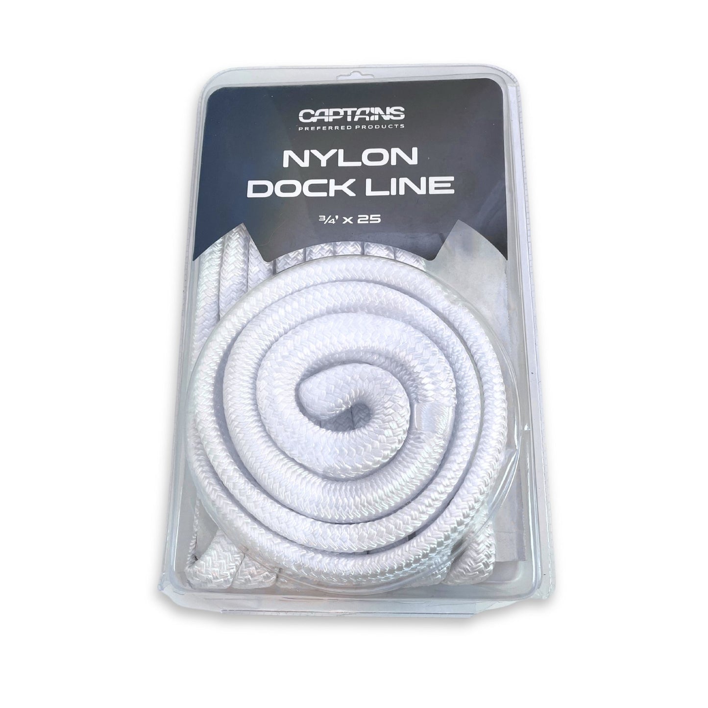 Captains Preferred Products White Nylon Dock Line 3/4" x 25'