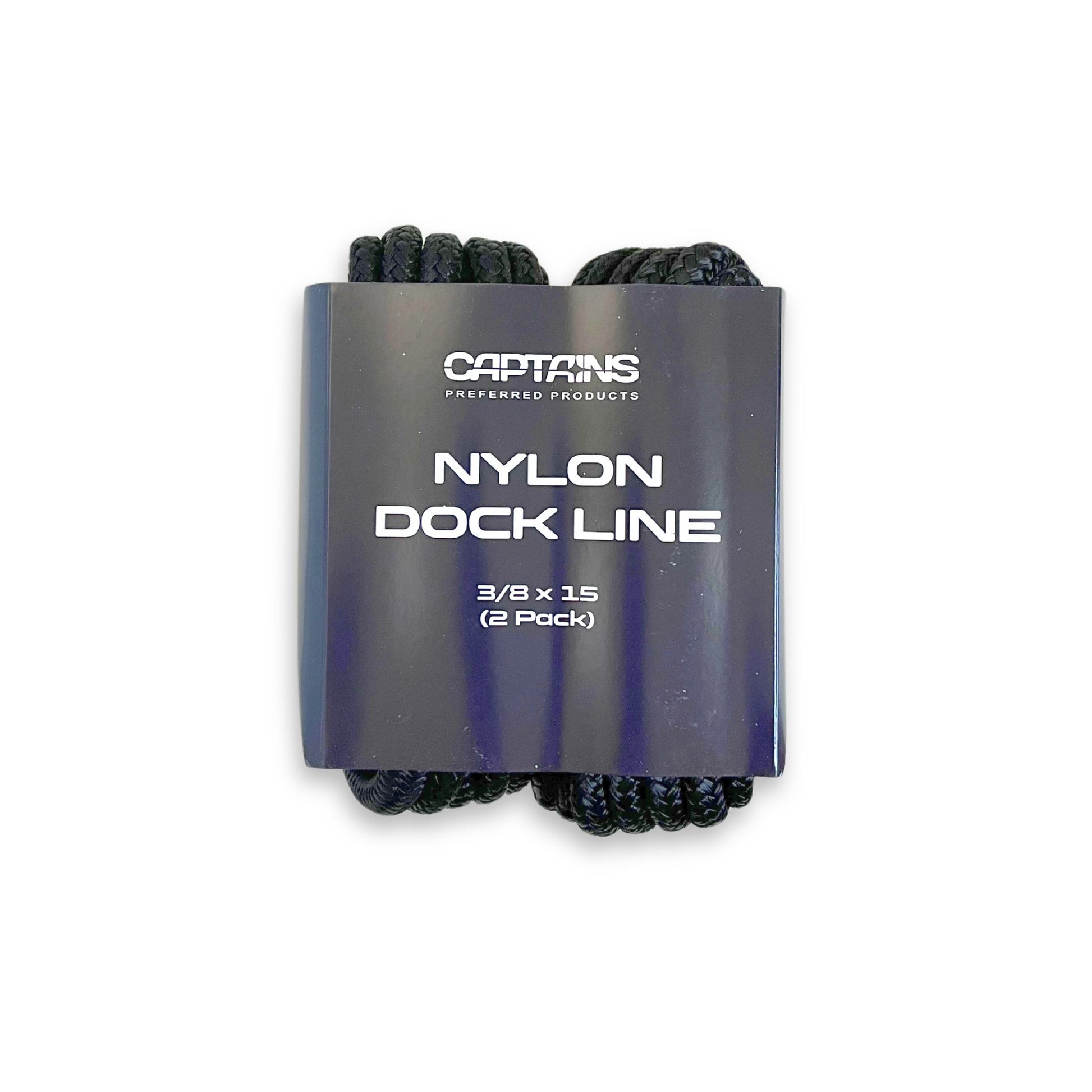 Captains Preferred Products 3/8" x 15' nylon dock line two pack.