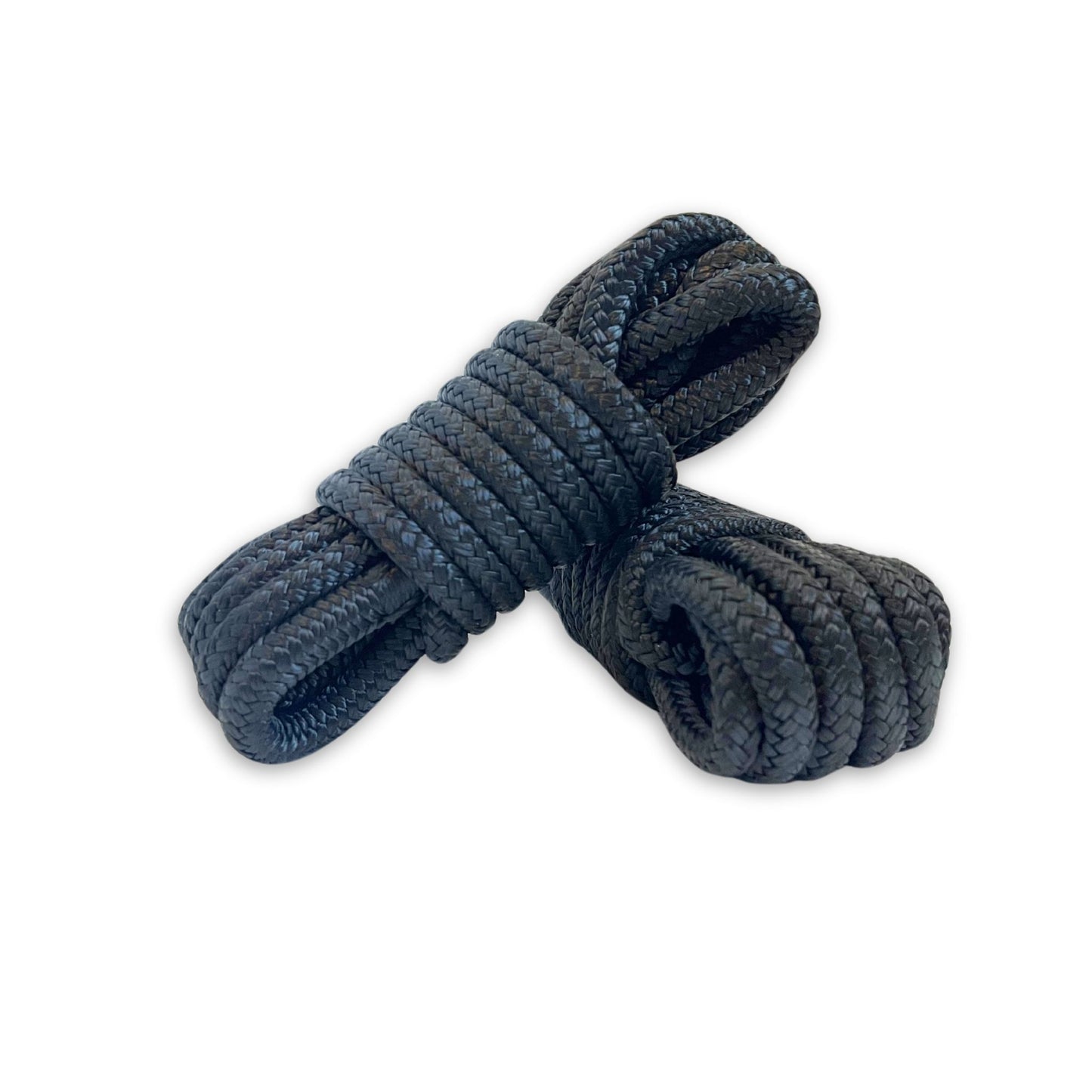 Two rolled black dock lines 3/8" x 15' in length.