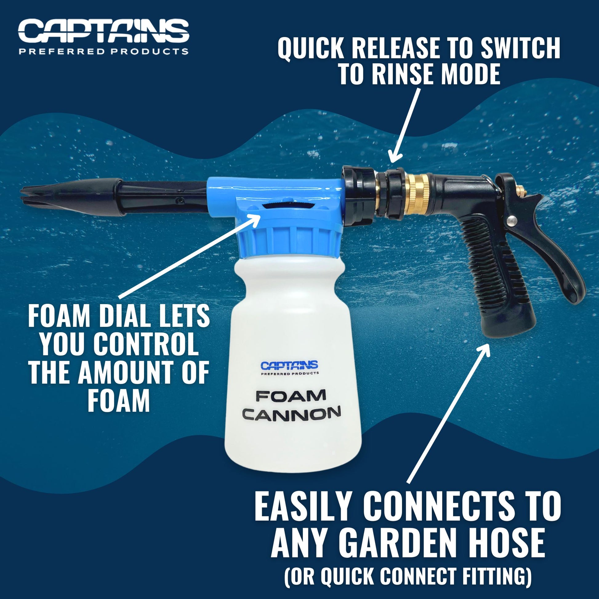 Features of a foam cannon for garden hose.