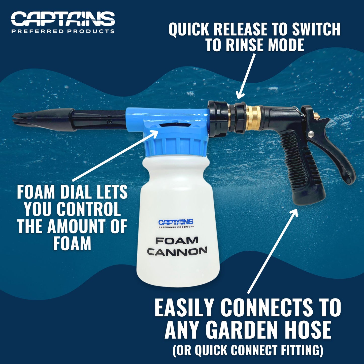 Features of a foam cannon for garden hose.