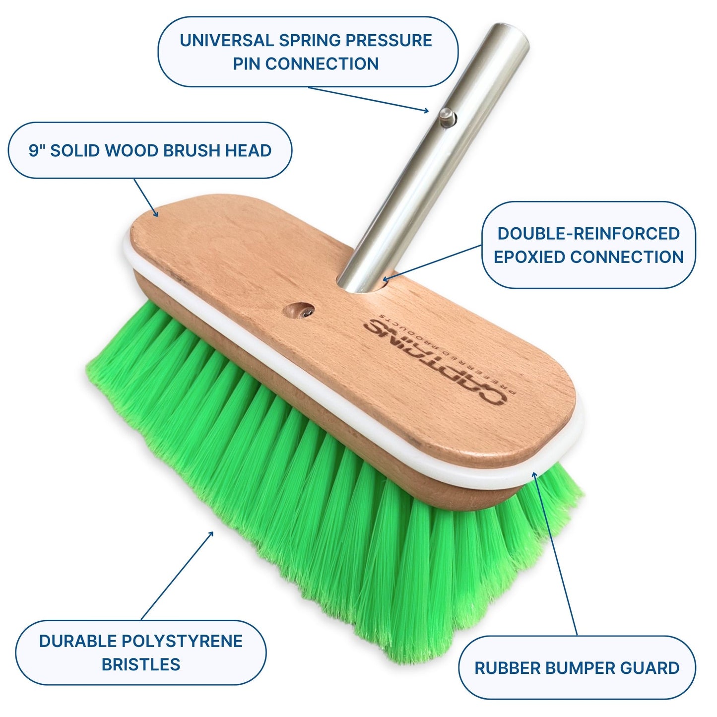 Boat Brush with Handle - Medium Bristle