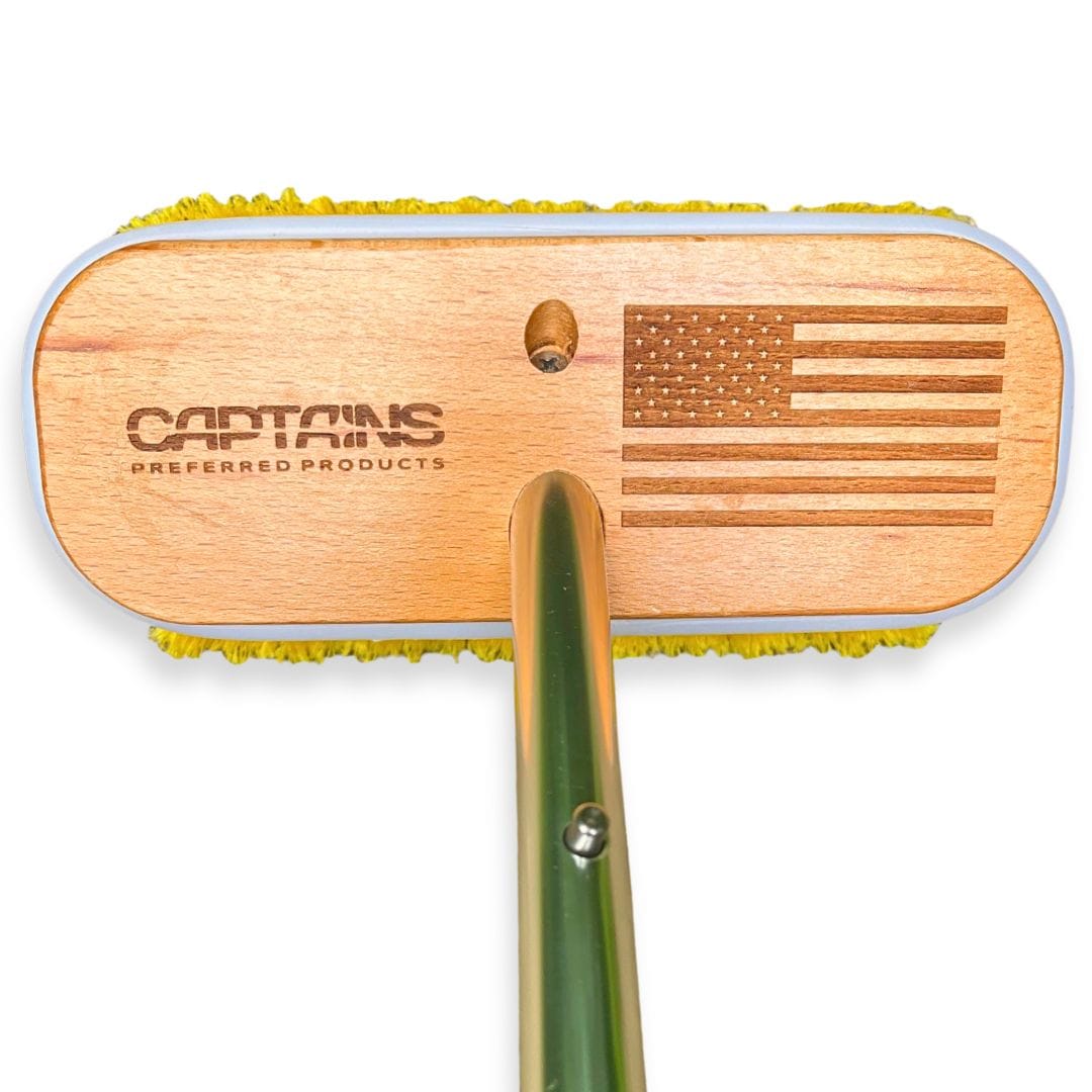 American Flag boat brush for boat cleaning.