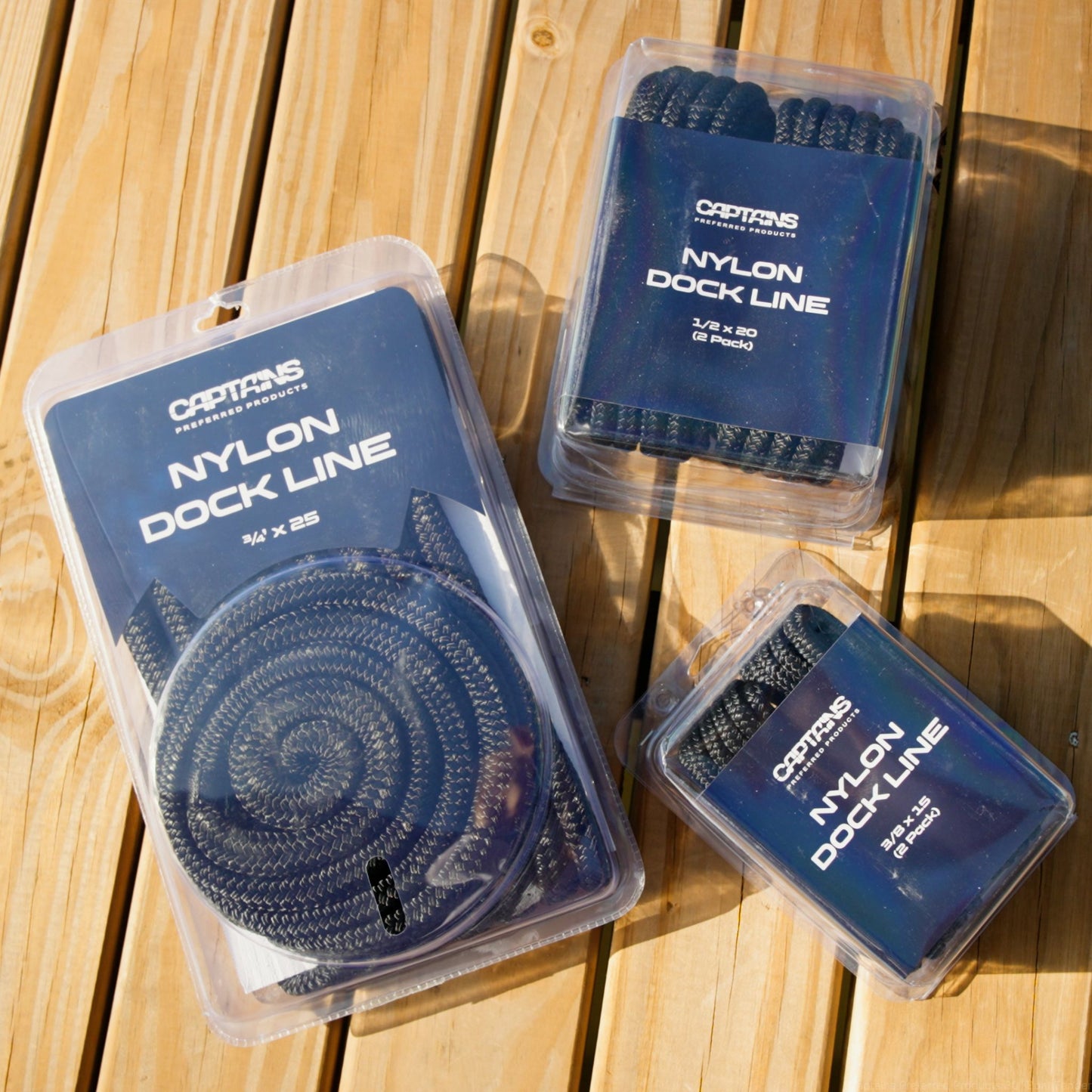 Captains Preferred Products dock line sizes.