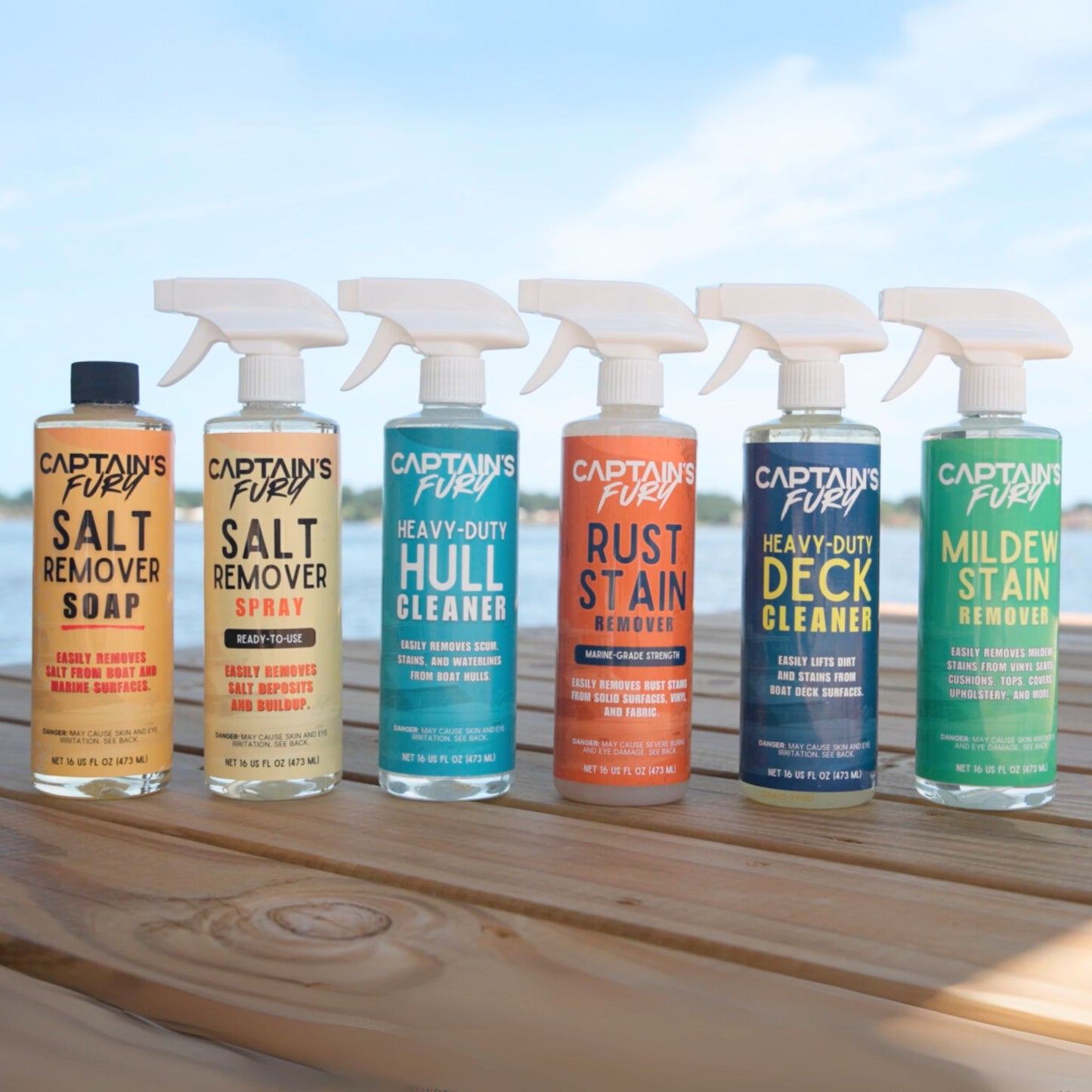 Full Fury boat cleaner bundle with six boat cleaners.