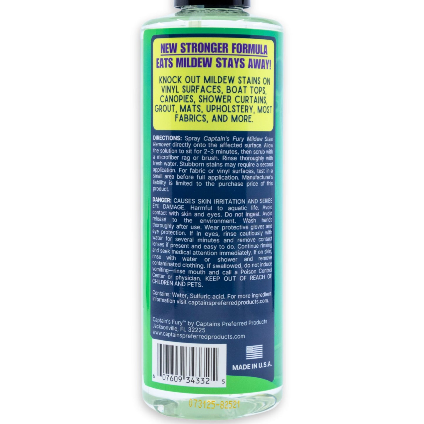 Captain's Fury NEW Extra-Strength Mildew Stain Remover (16oz)