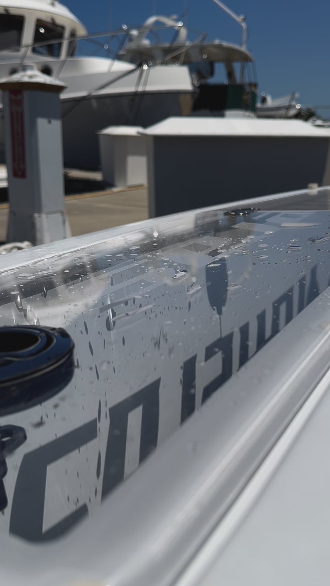 A shammy mop is the perfect tool for drying hard to reach places on a boat.