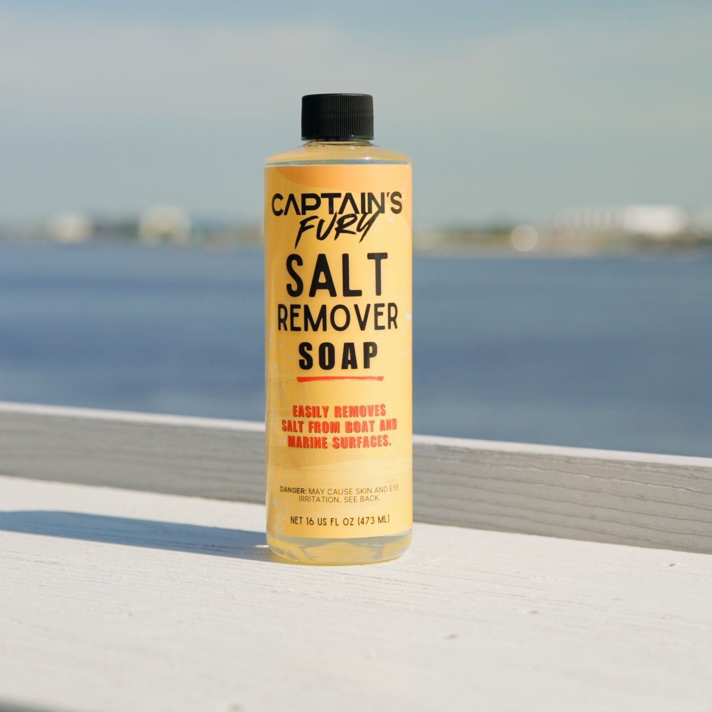 Captain's Fury Salt Remover Soap for boat and marine use.