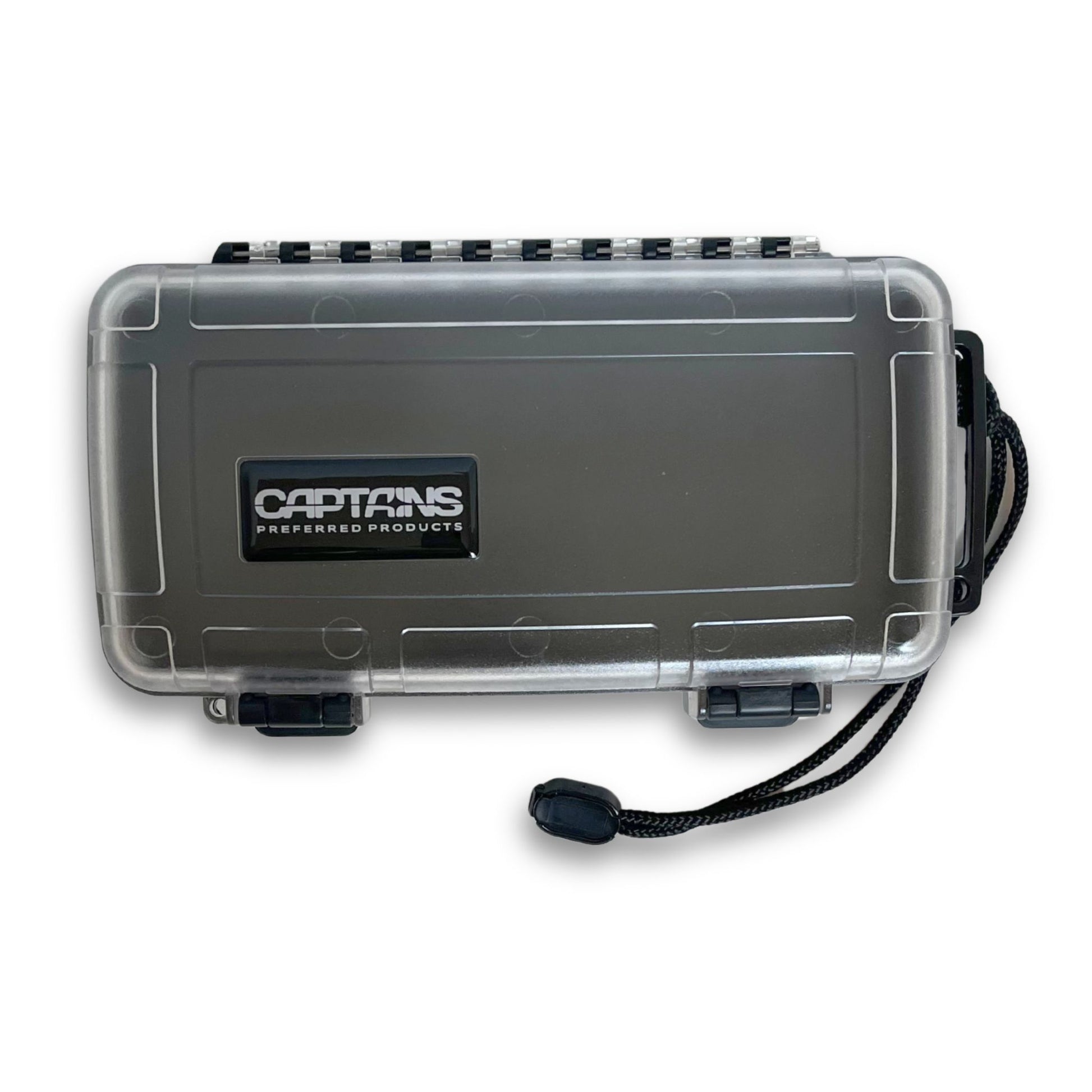 Top of a waterproof dry box by Captains Preferred Products.