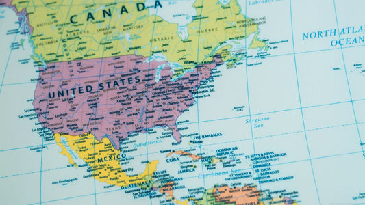 A map of the United States and Canada showing the Great Loop.