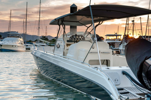 A boat preparing to leave the dock.