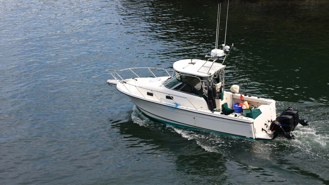 A boat on the water is assessed for proper trim.