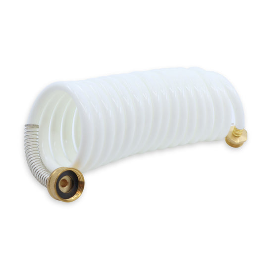 White washdown hose for boat in 15ft length.
