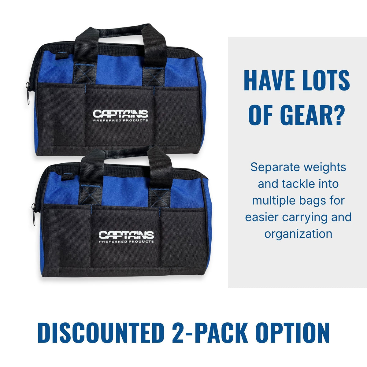 2 Pack of heavy duty fishing weight bags