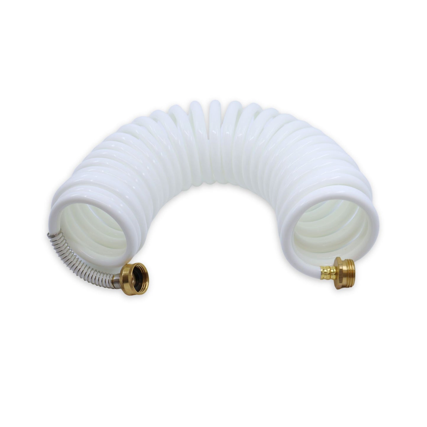 White washdown hose for boat.