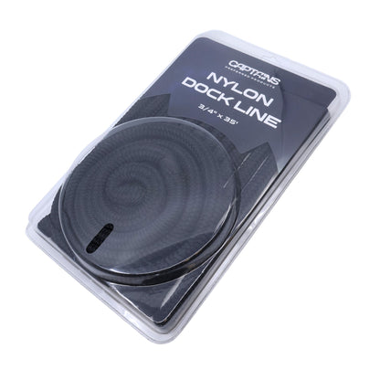 3/4" x 35' Dock Line in black nylon.