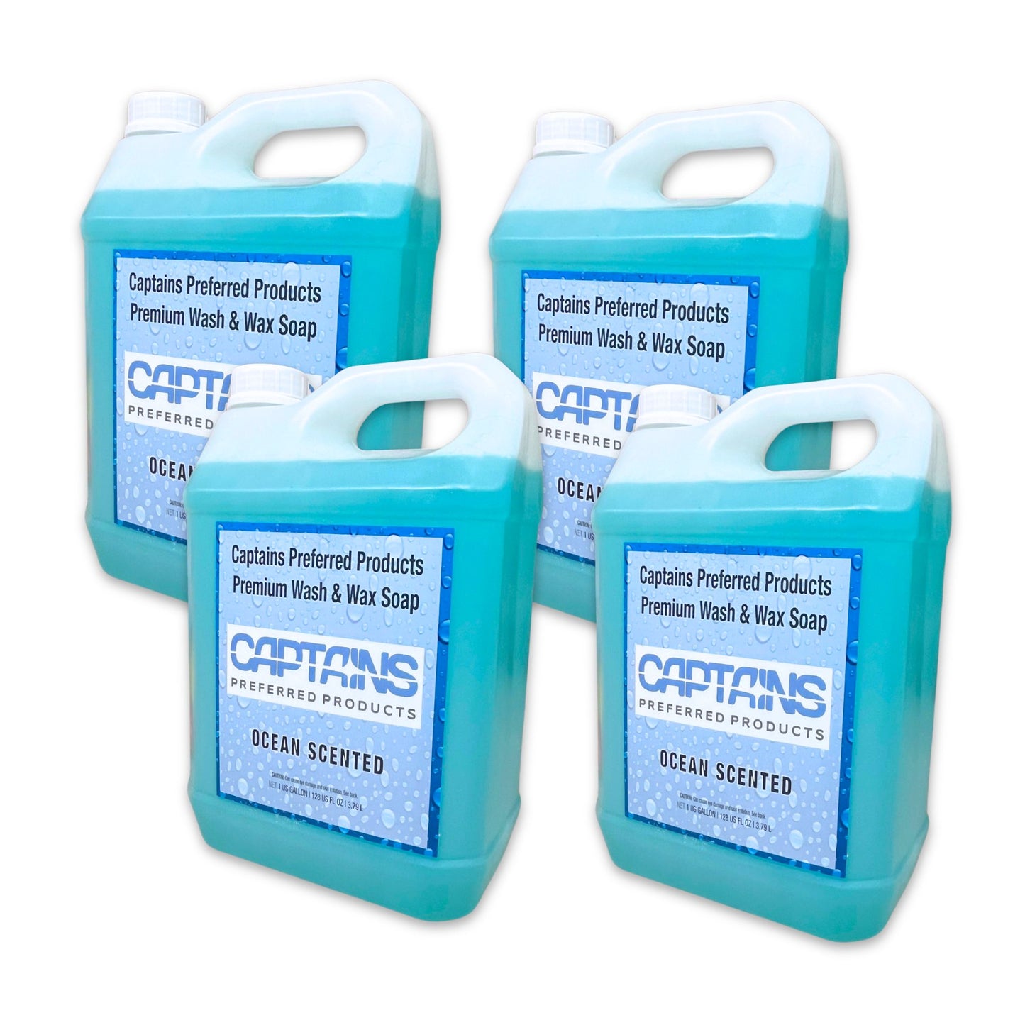 Four discounted gallons of boat soap.