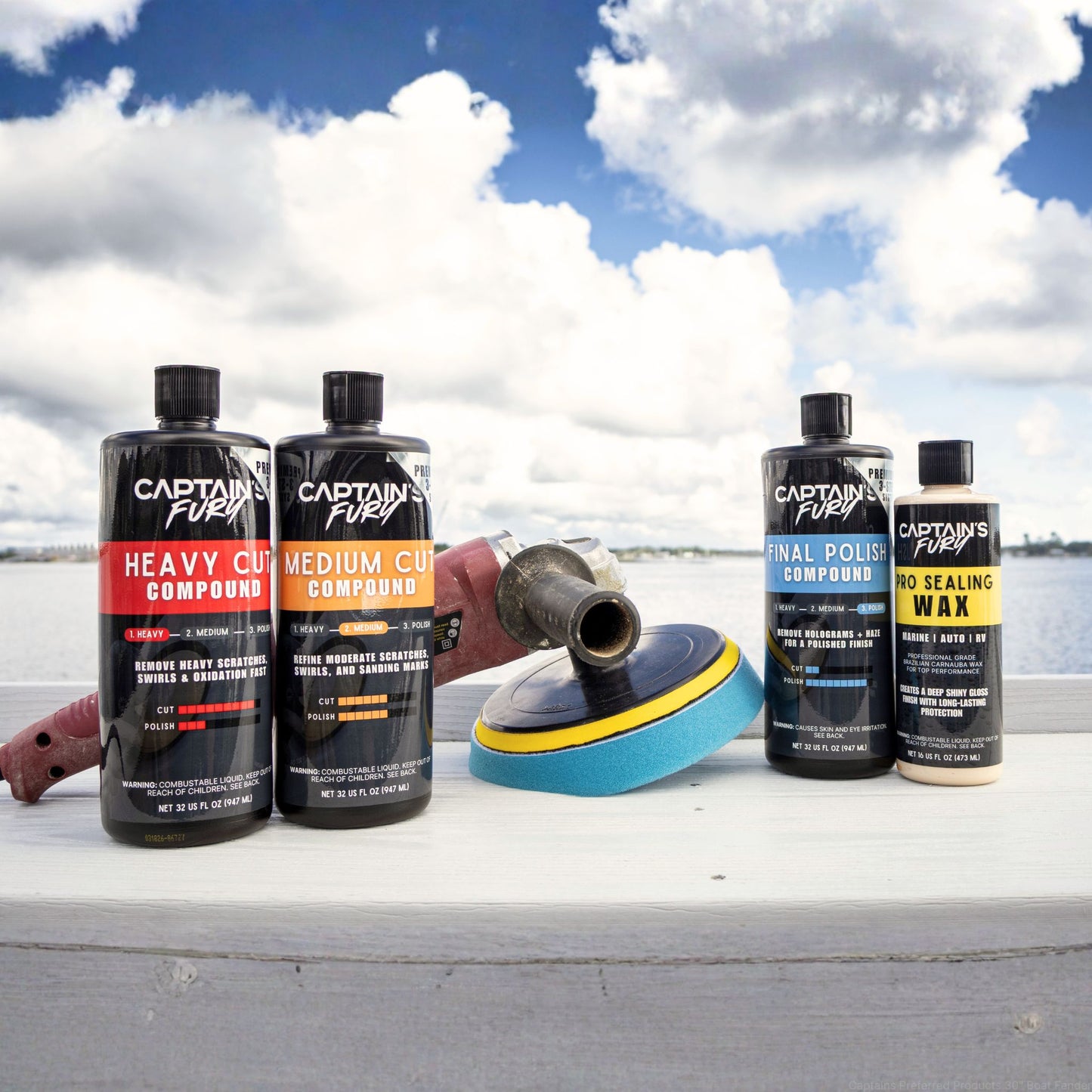 Captain's Fury Cutting Compound and Wax Restoration Kit