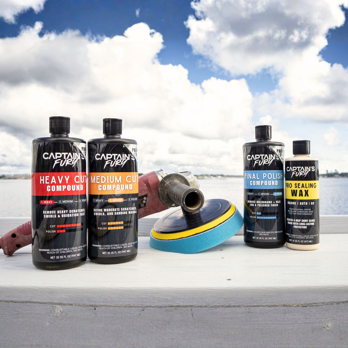 Captain's Fury Cutting Compound and Wax Restoration Kit