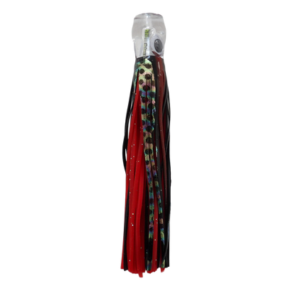 6-1/2" Red & Black Splash Master Trolling Lure with Flash Stripes