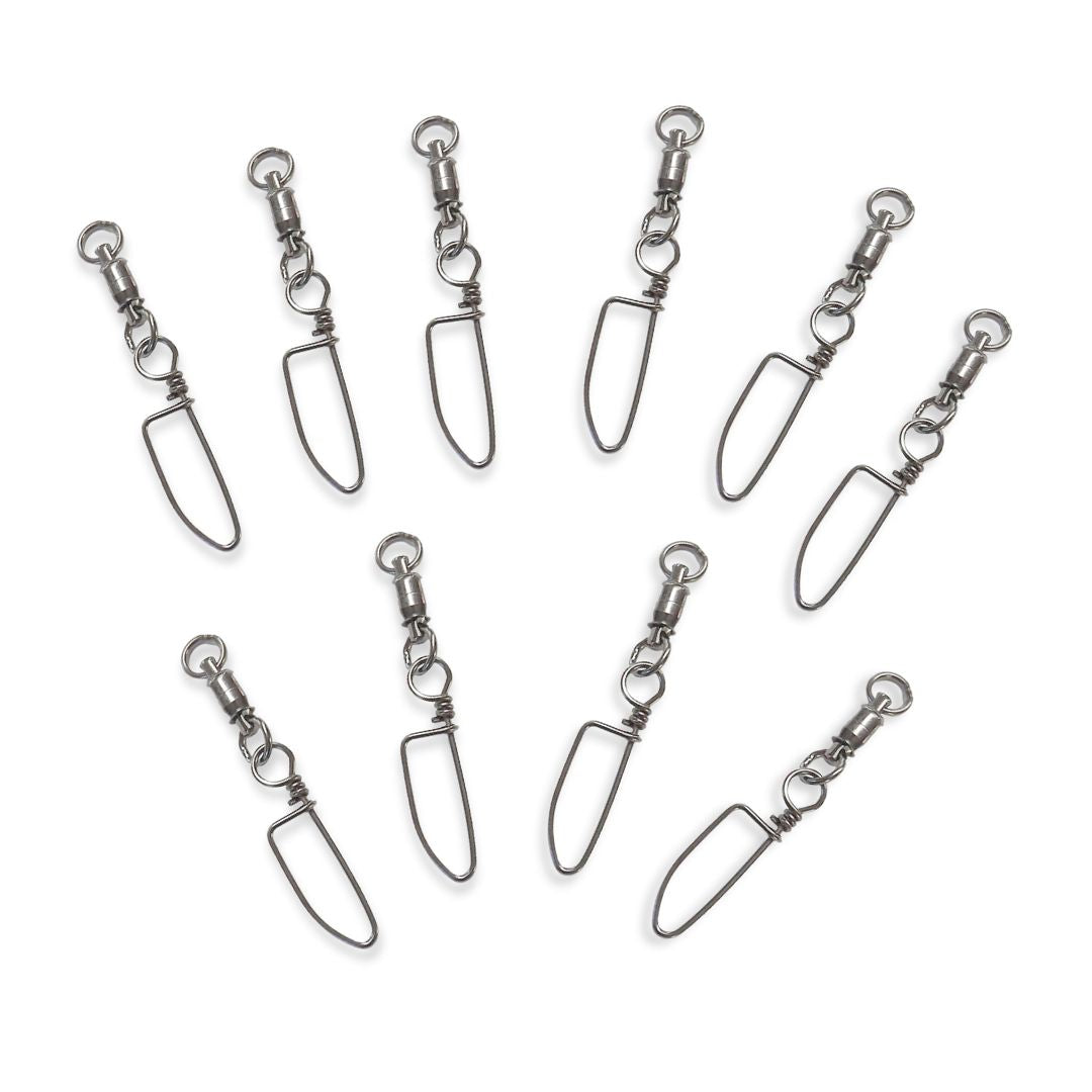 10-Pack of 6 pound Ball Bearing Swivels for Trolling Rigs