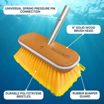 Boat Deck Brush with Handle - Soft Bristle