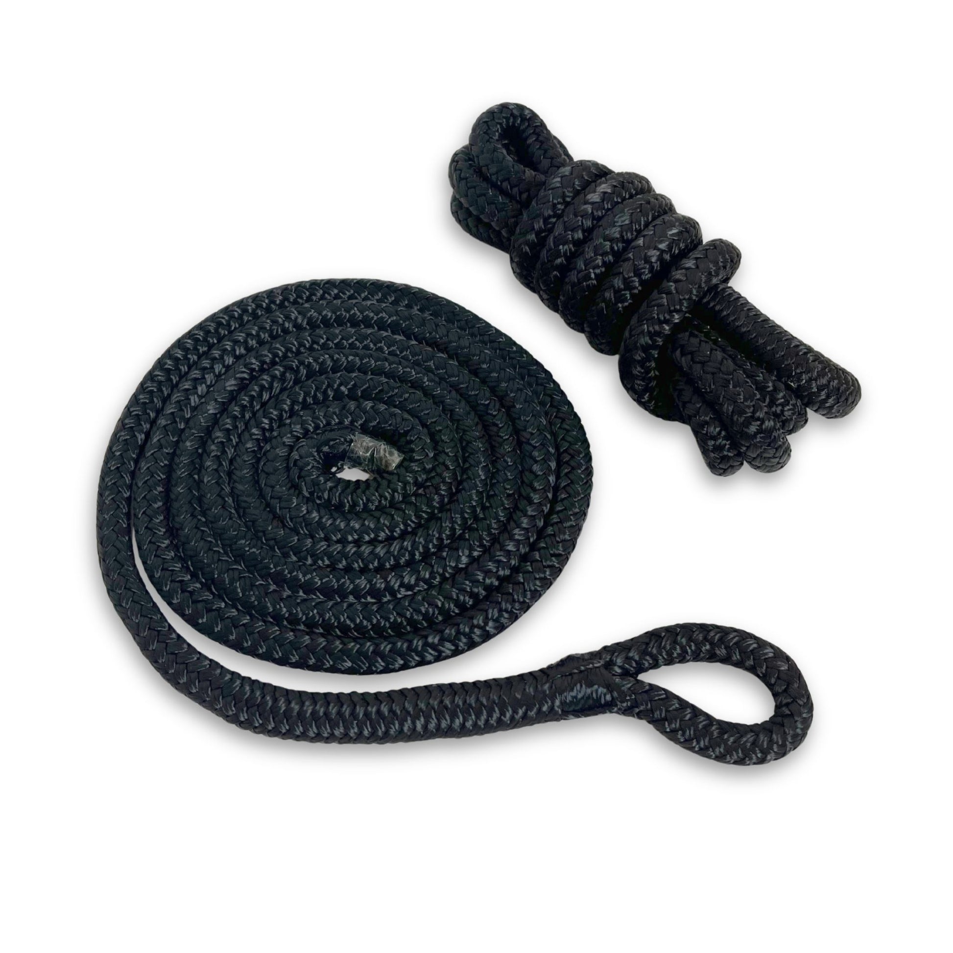3/8" x 6' fender lines with reinforced eyelet for boat fenders.