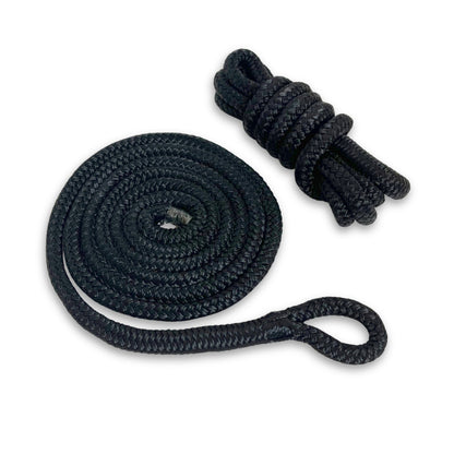 3/8" x 6' fender lines with reinforced eyelet for boat fenders.