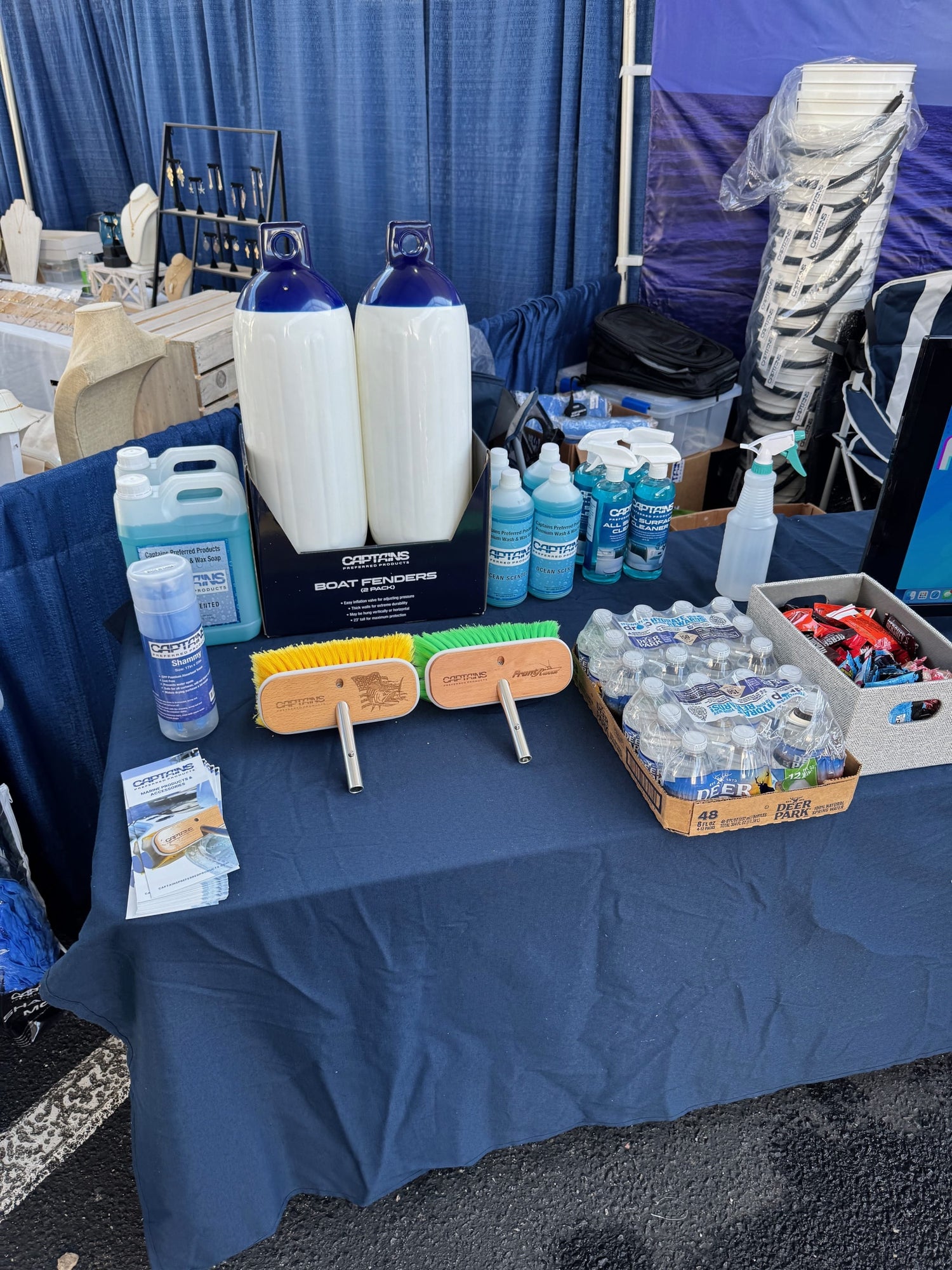 Boat cleaning supplies at the Charleston Boat Show.