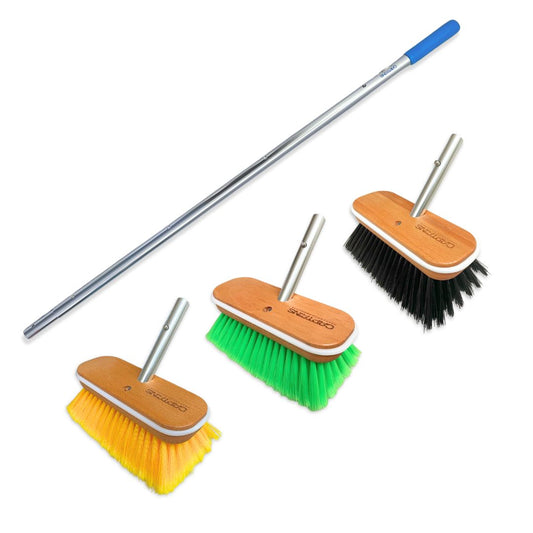 Our Boat Brush Kit includes 3 Brush Heads and an Extendable Handle
