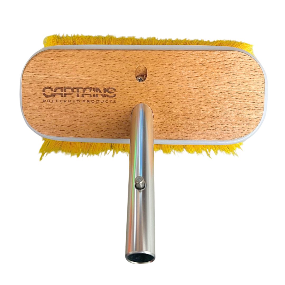 Top view of the brush head with Captains Preferred Products logo
