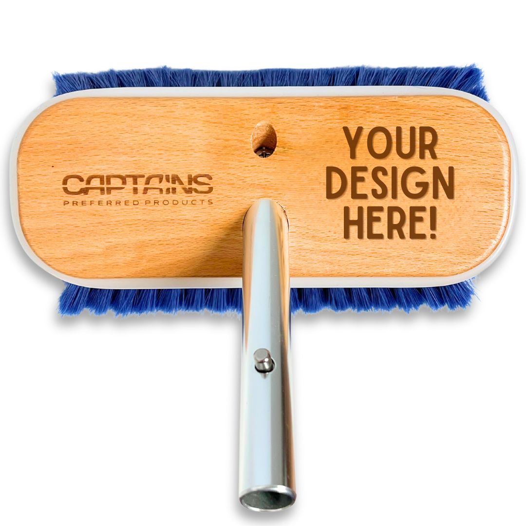 Personalized boating gift boat brush with engraved name or logo.