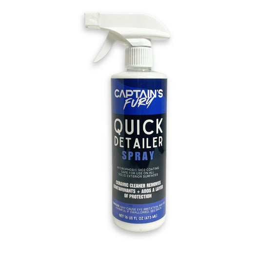 Quick detailer spray for waterless cleaning and Si02 ceramic cleaner for boats and more.