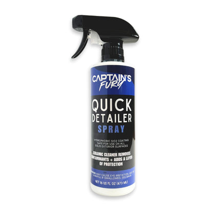 Captain's Fury Quick Detailer Spray waterless wash ceramic spray for boats and marine use.