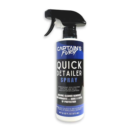 Captain's Fury Quick Detailer Spray waterless wash ceramic spray for boats and marine use.