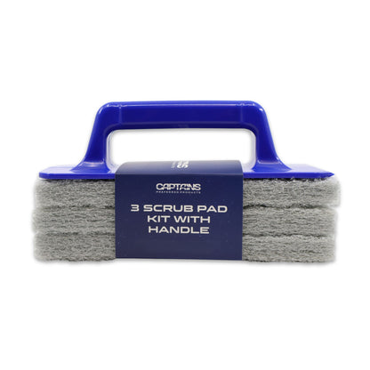 Captains Preferred Products' 3 Scrub Pad Kit with Handle