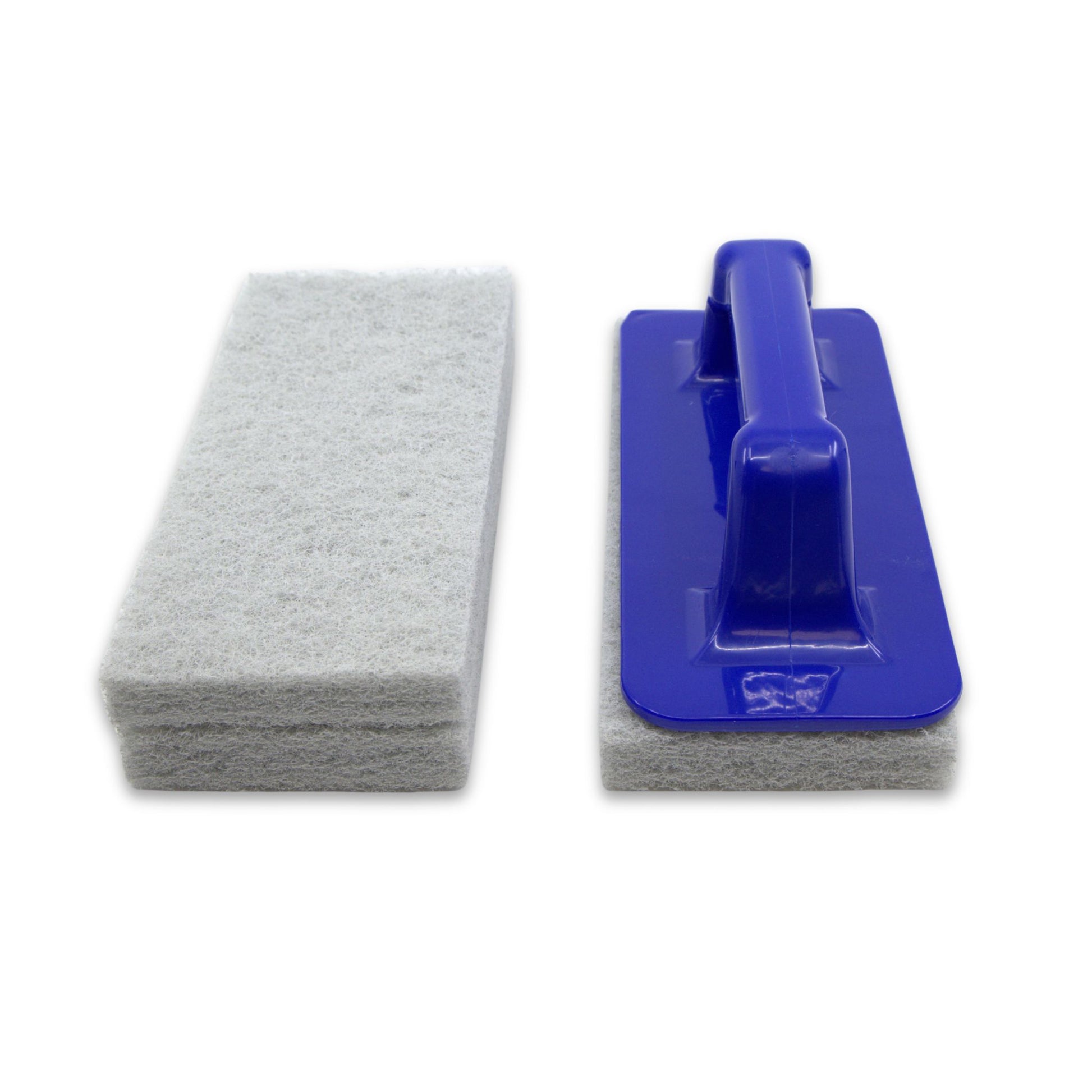 A boat scrub pad with interchangeable pads for boat cleaning.