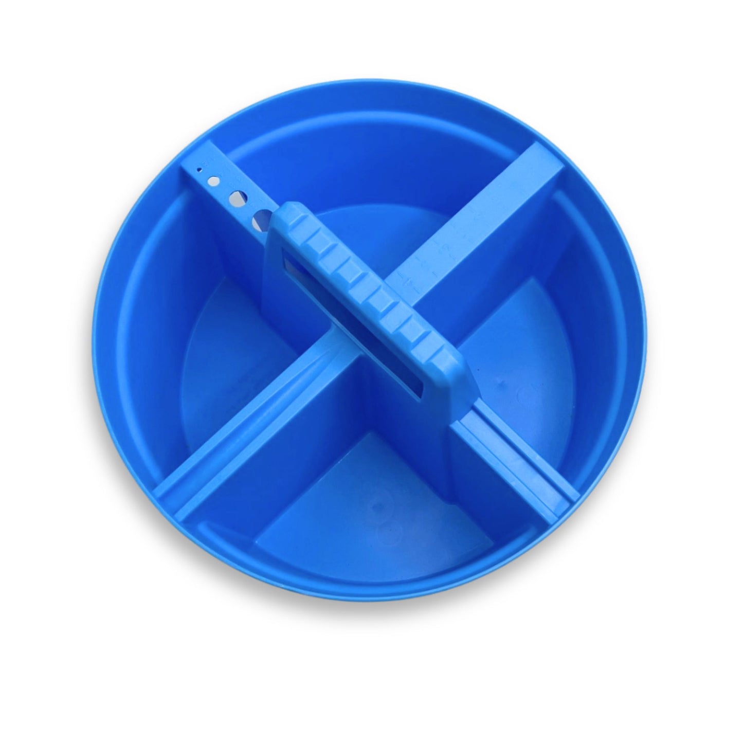 Four compartment caddy for bucket and tool organization.