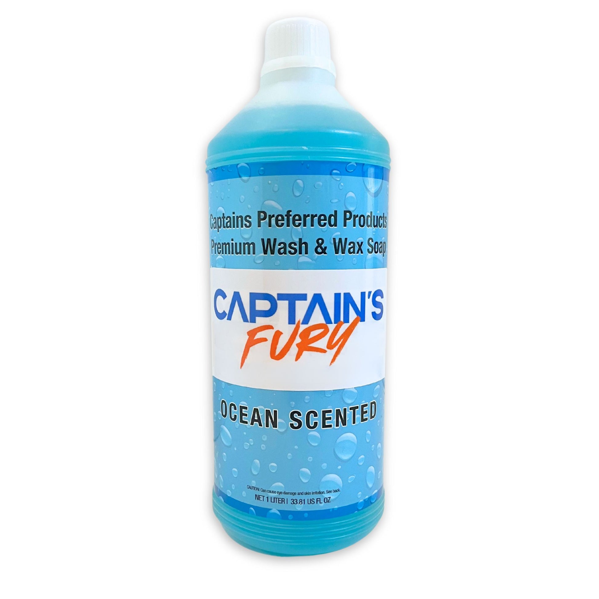 Captain's Fury Wash & Wax Boat Soap Concentrate in 1 quart size.