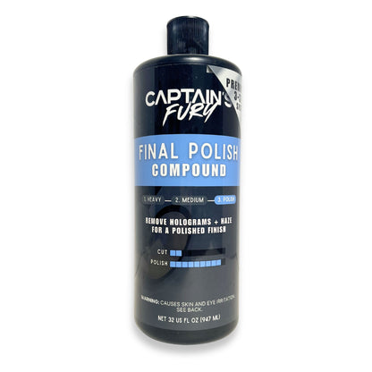 Captain's Fury Final Polish Compound for refinishing.