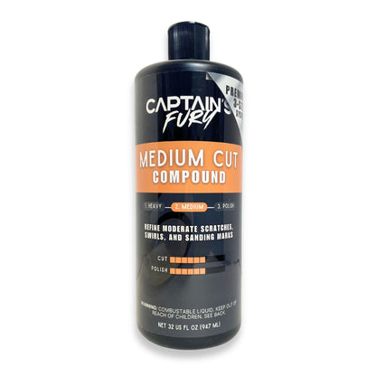 Captain's Fury Medium Cut Compound for refinishing.