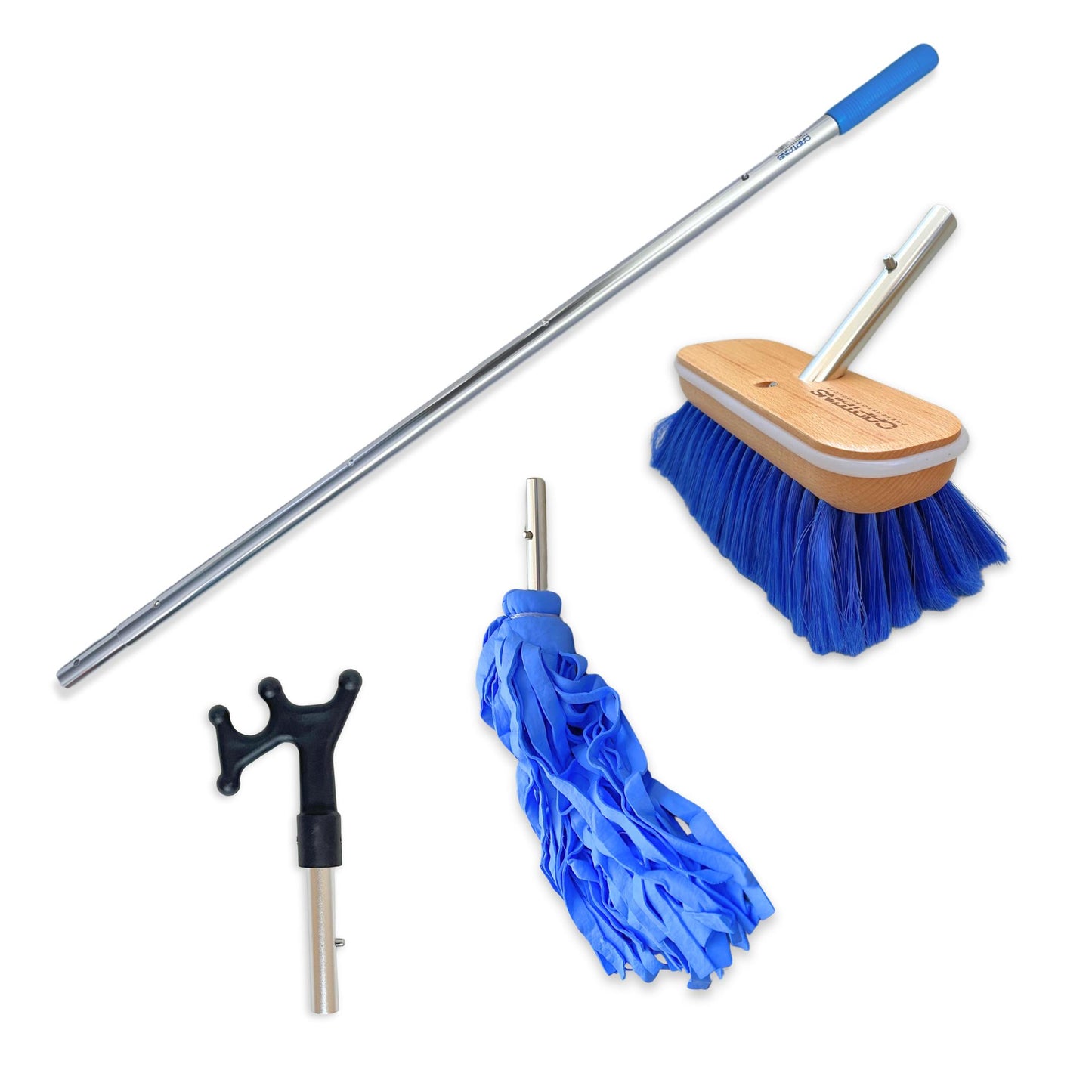 Dock and detail kit with Super-Soft blue boat brush.