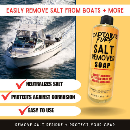 Salt neutralizer soap for boat and marine use.