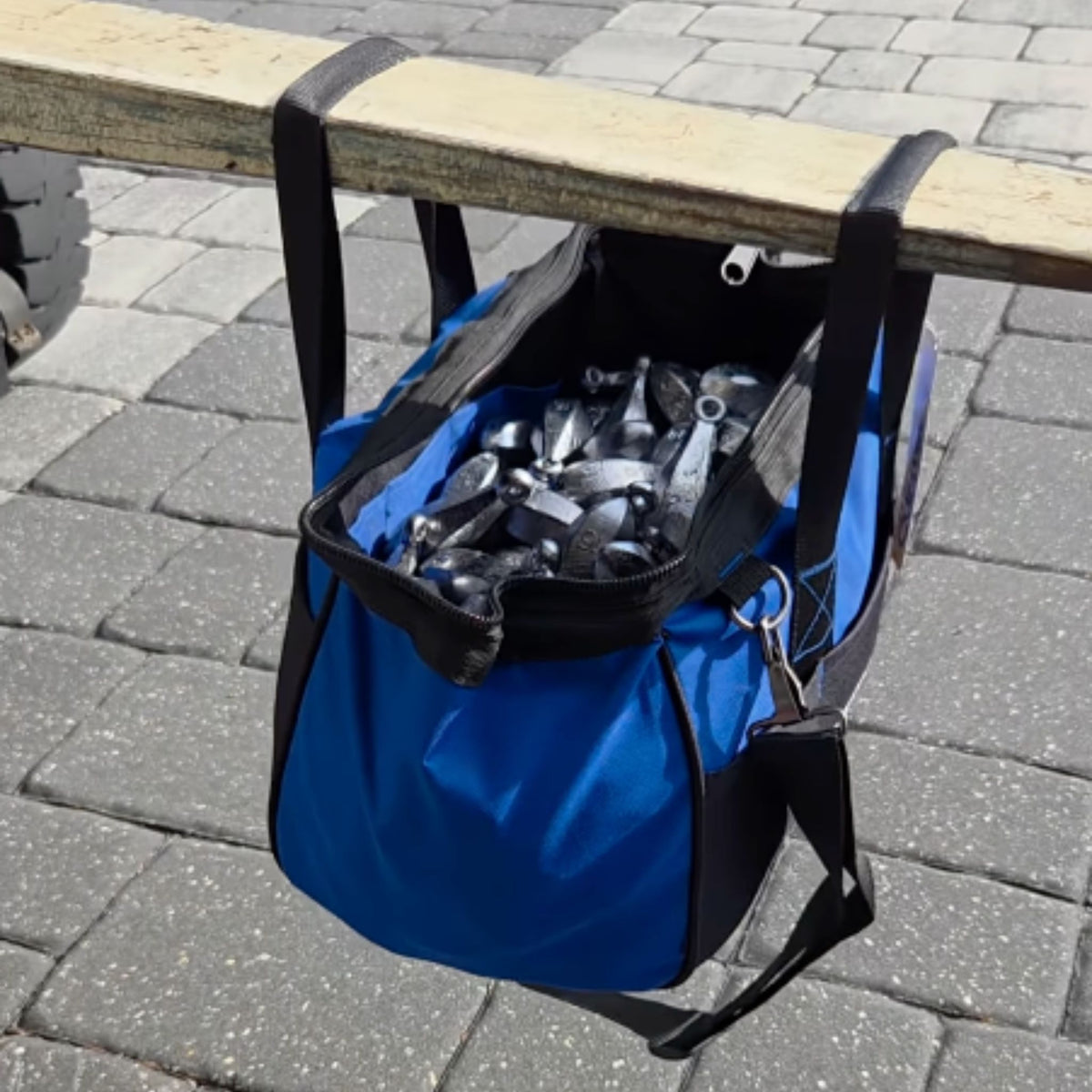 Captains Preferred Products' fishing weight lead bag loaded up full of heavy lead weights.