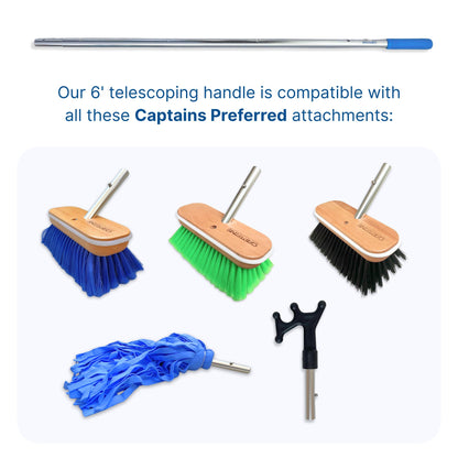 Boating attachments compatible with Captains Preferred Products' handle.