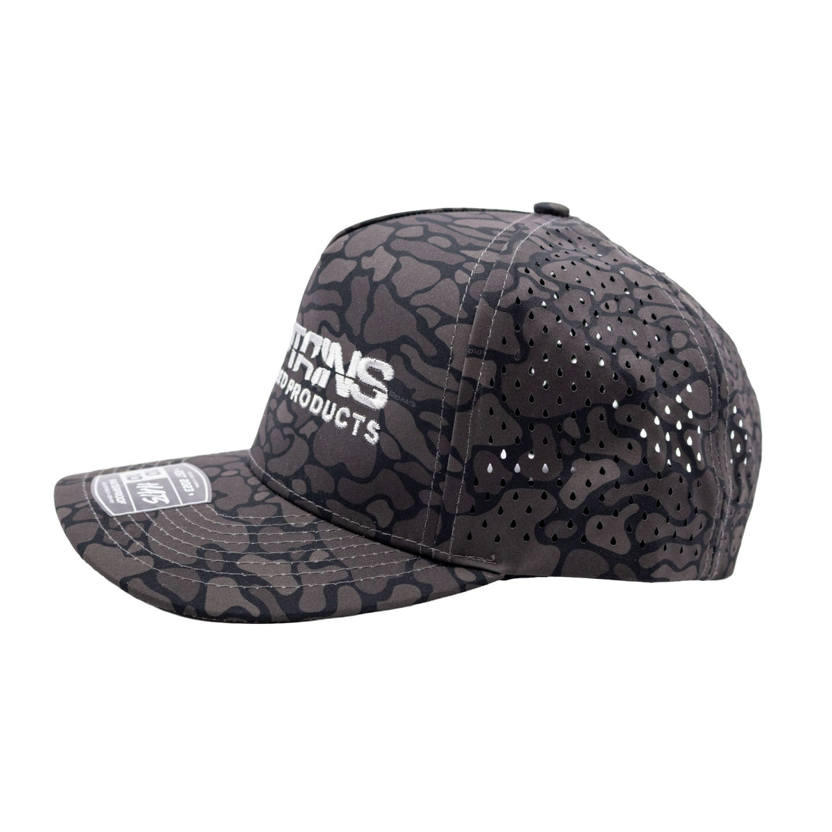 Captains Dry-Fit 5 Panel Hat - Blackout Camo - side