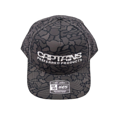 Captains Dry-Fit 5 Panel Hat - Blackout Camo - top
