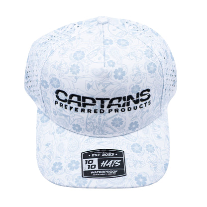 Captains Dry-Fit 5 Panel Hat - White Reef (Black)