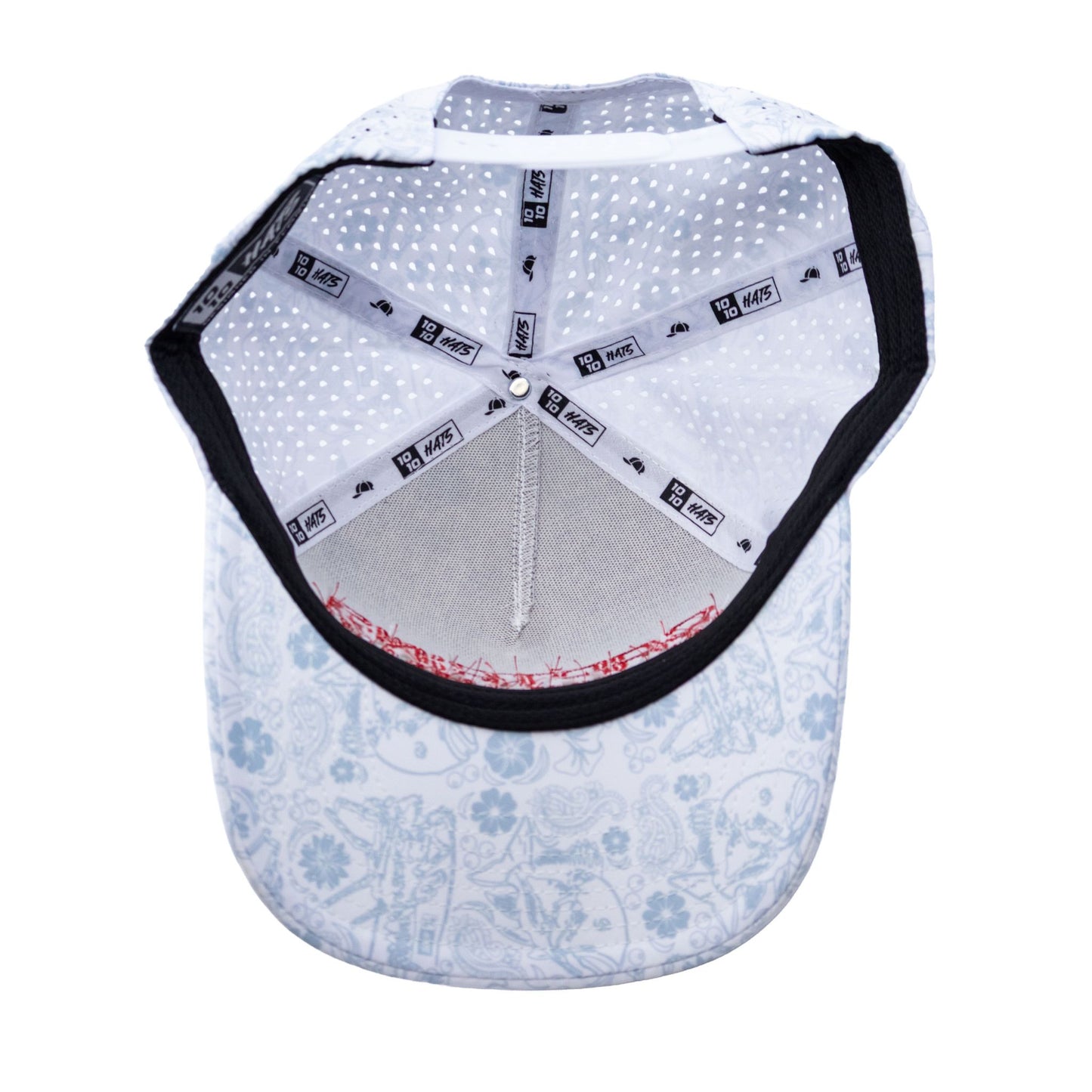 Captains Dry-Fit 5 Panel Hat - White Reef (Red)